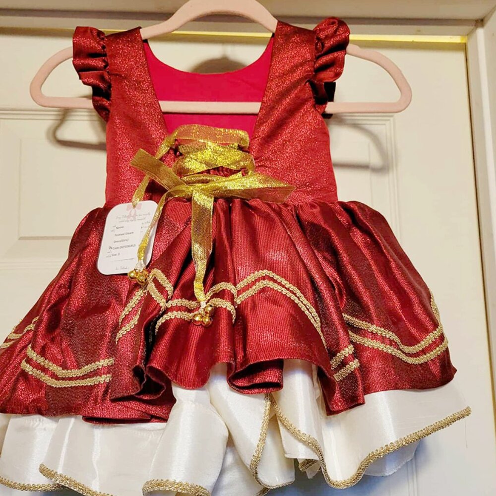 Dollcake RED Festive Gleam Dress size 3T, incl 18 in. doll dress & size 9 boots! - Picture 3 of 11